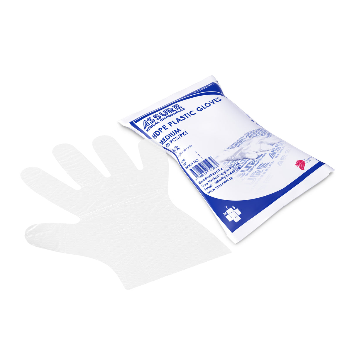 Assure HDPE Embossed Plastic Gloves