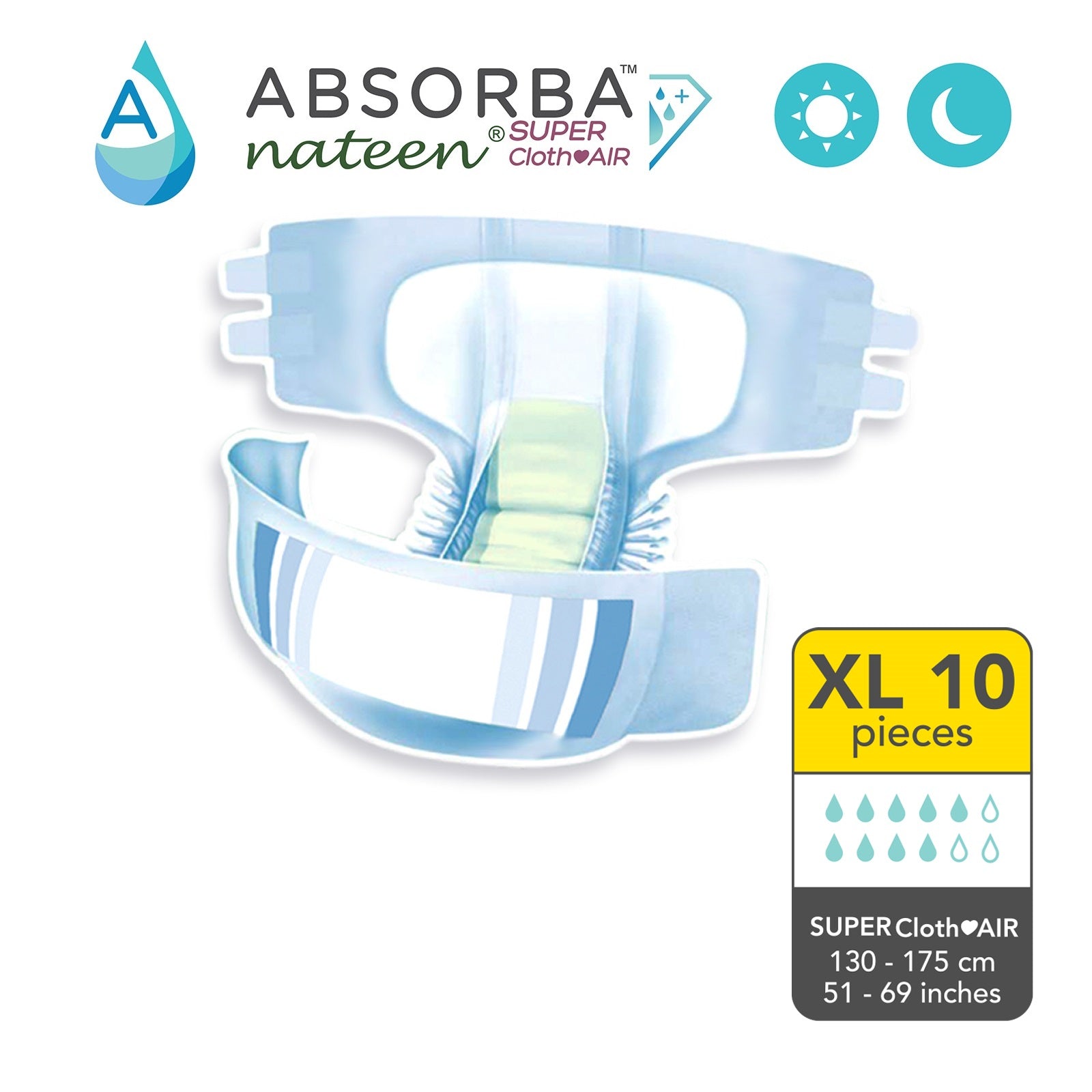 Absorba Nateen Super ClothAir Diapers