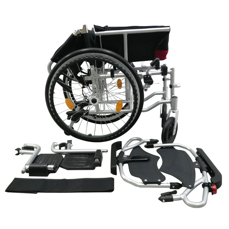 ASTRO Detachable Wheelchair with Height Adjustable Armrest folded
