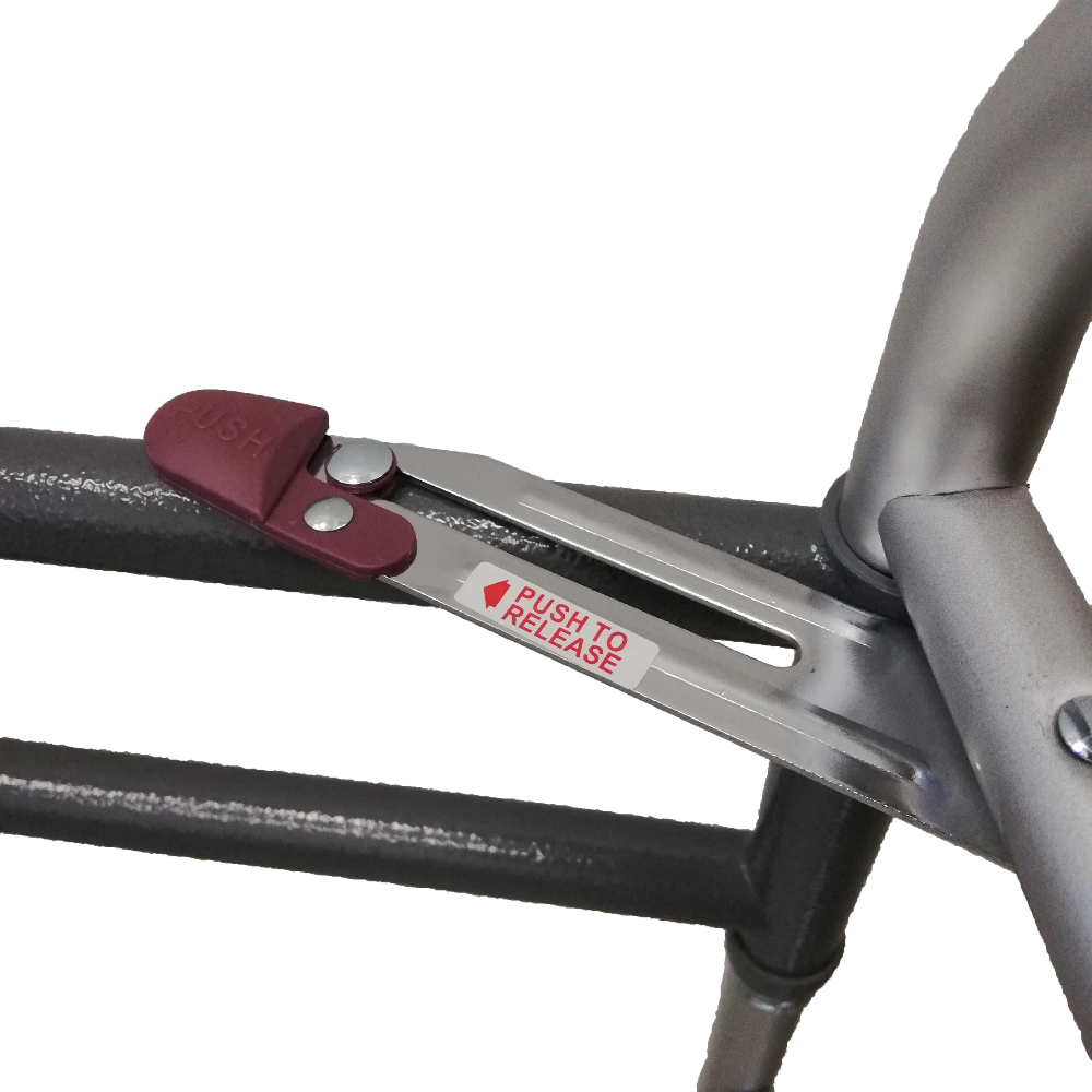 Foldable Bariatric Walking Frame push to release button