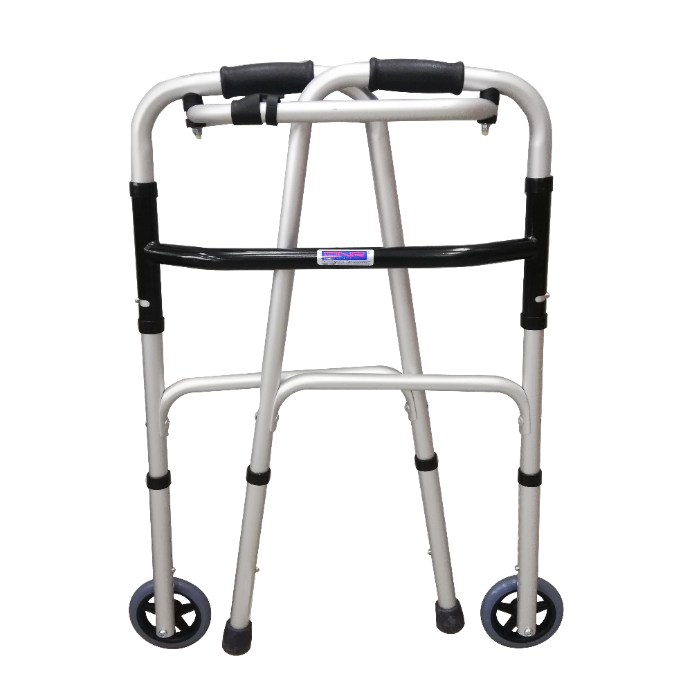 Foldable Walking Frame with 5" Front Castors folded