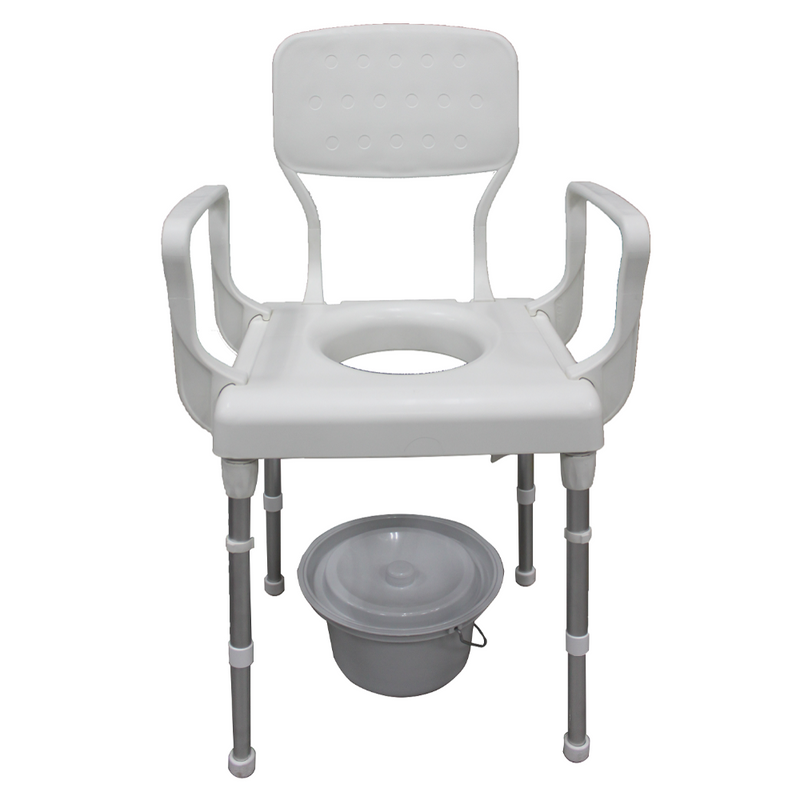 Rebotec Lyon Height Adjustable Commode Chair front view