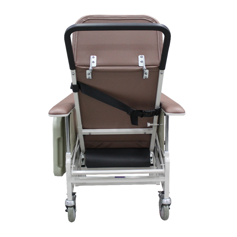 DNR Mobile Geriatric Chair with Drop Down Armrest rear view