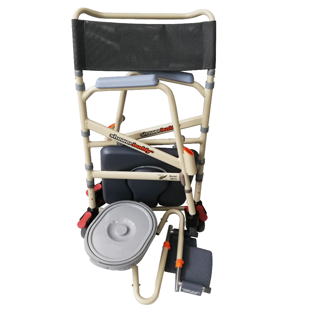 ShowerBuddy Foldable Mobile Shower Commode Chair