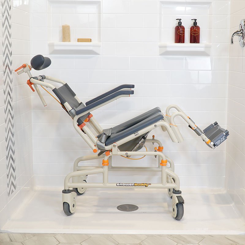 ShowerBuddy Roll-In Buddy Tilt in Space Mobile Commode