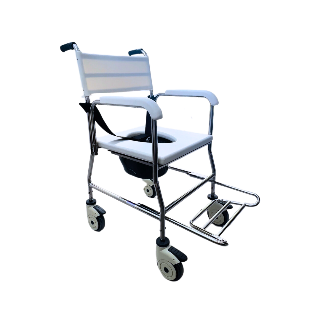 Wheel Commode Stainless Steel Deluxe Commode - Dnr Wheels