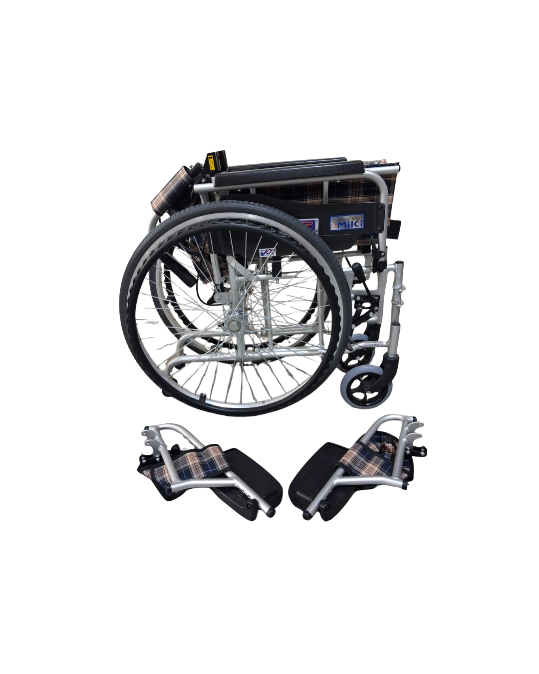 Miki Detachable Wheelchair Foldback with Assisted Brakes