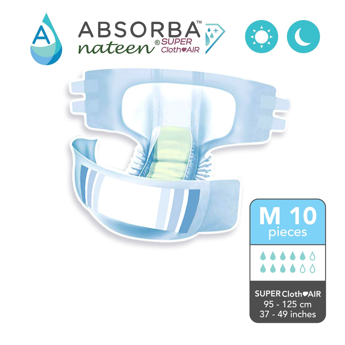 Absorba Nateen Super ClothAir Diapers