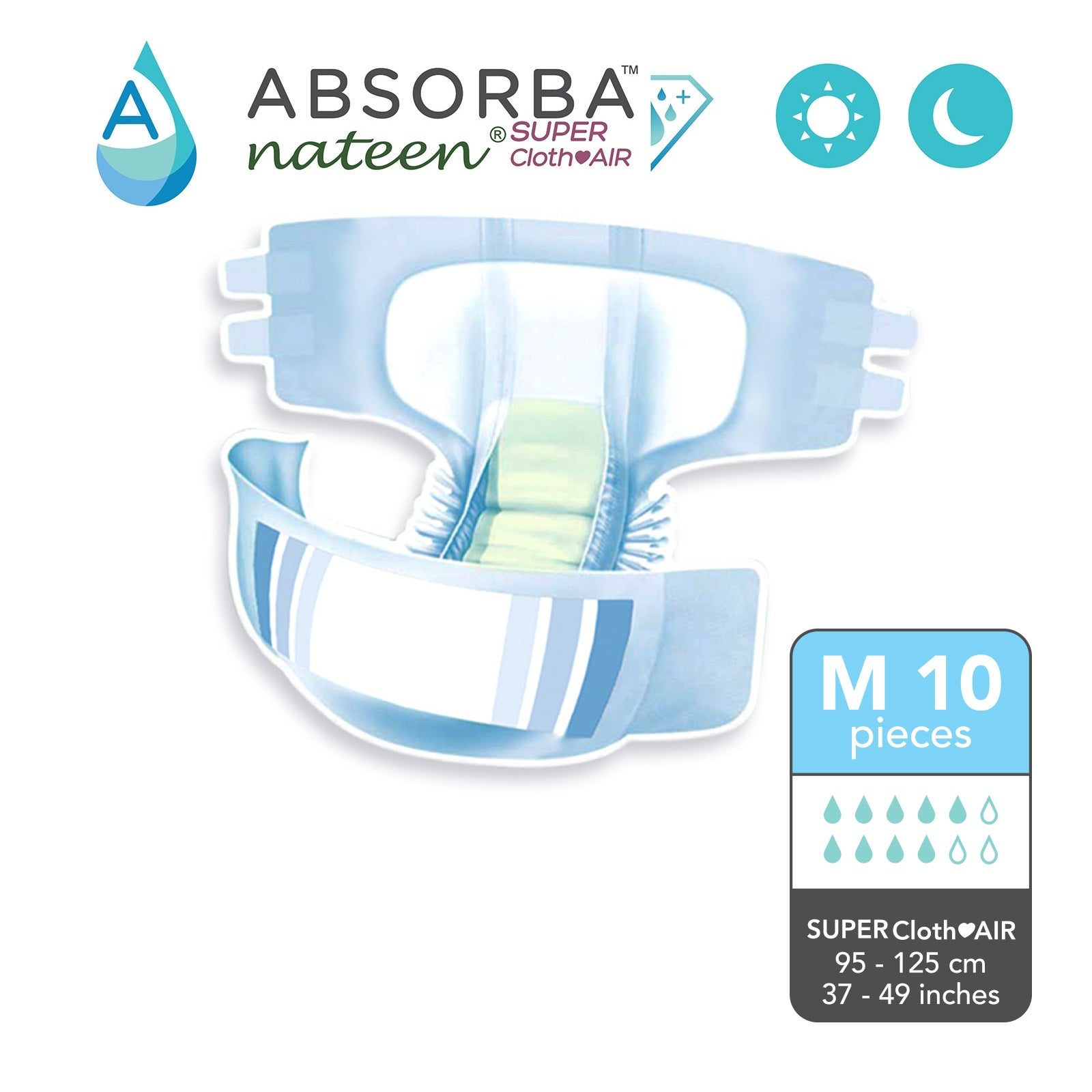 Absorba Nateen Super ClothAir Diapers