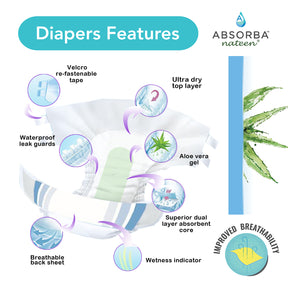 Absorba Nateen Super ClothAir Diapers