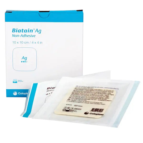 BIATAIN AG NON-ADHESIVE, FOAM DRESSING 10x10CM  (EXPIRING IN NOV 2025)