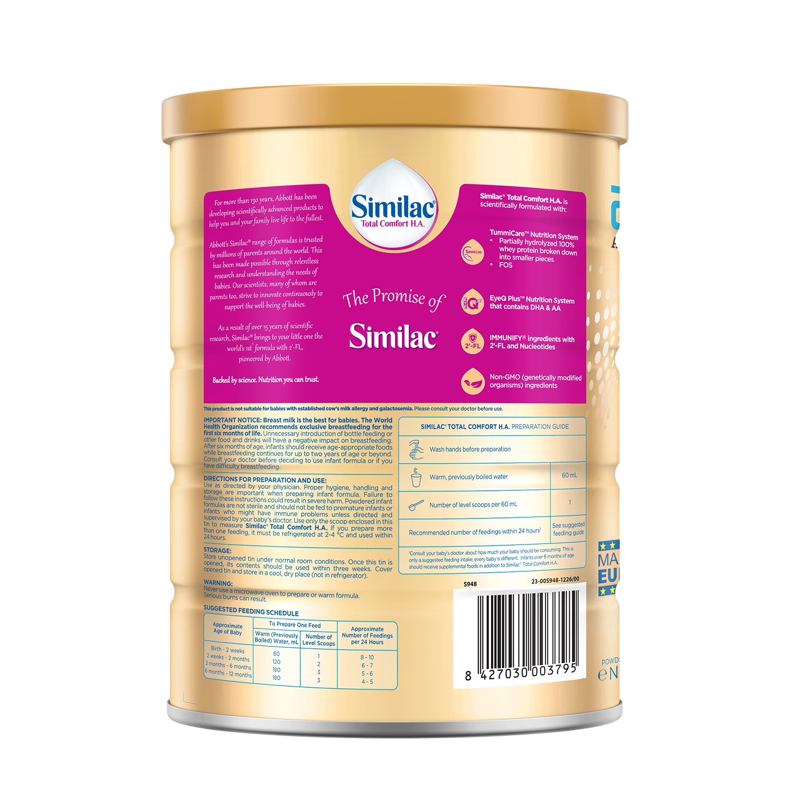 Similac Total Comfort Stage 1 Infant Formula Milk Powder 820g (Up to 12 Months)