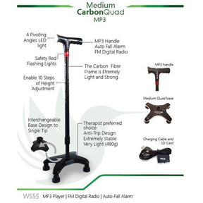 Smart Carbon Quad Cane