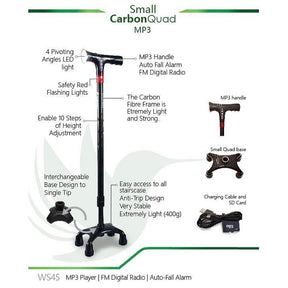 Smart Carbon Quad Cane
