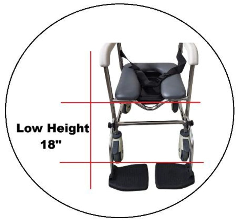 Stainless Steel Low Height Commode