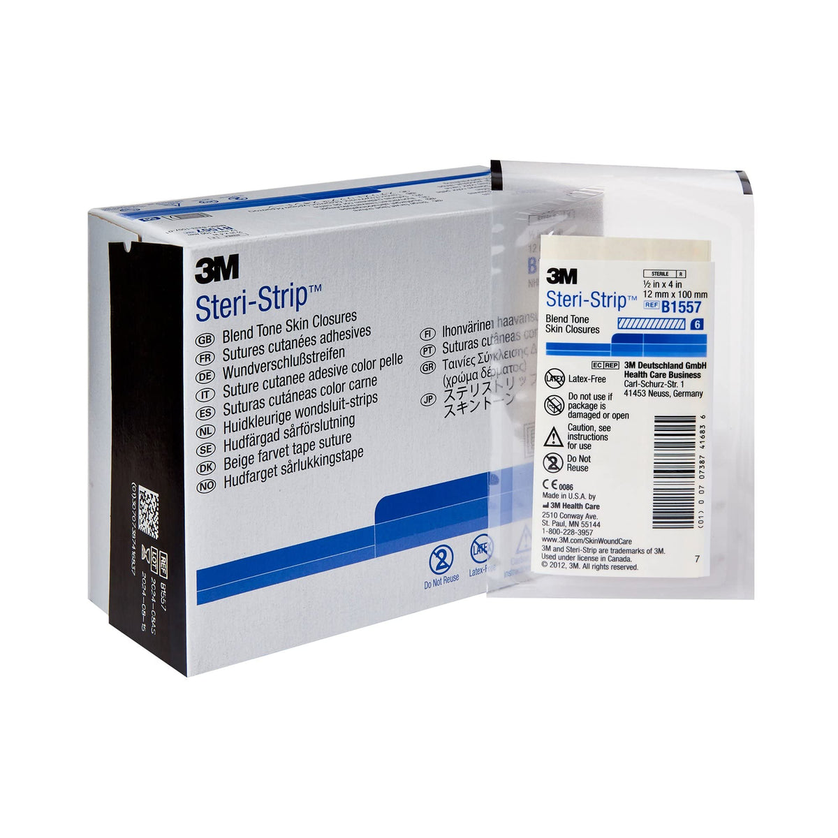 3M Steri-Strip Blend Tone Skin Closures B1557, 1/2" x 4" (EXPIRING IN NOV 2025)