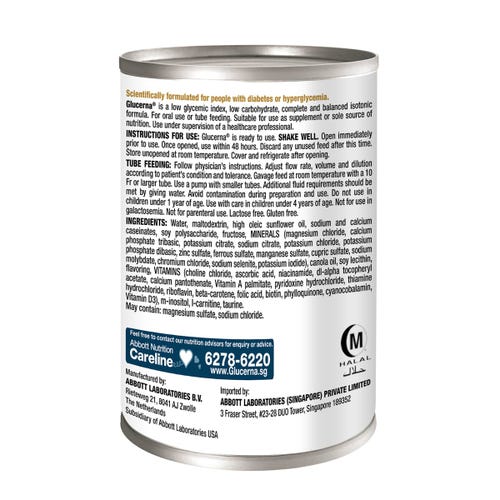 Abbott Glucerna Liquid 250ml ingredients
