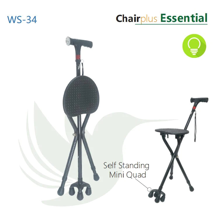 Chairplus with Essential Handle (Smart Cane with manual Alarm) WS34