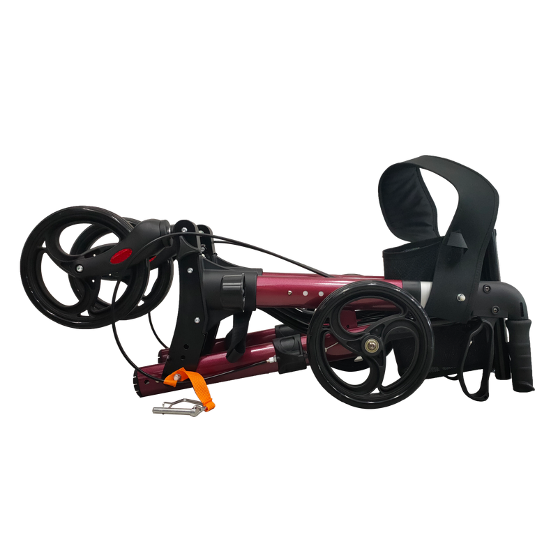 Euro 4-Wheel Foldable Aluminium Rollator fully folded
