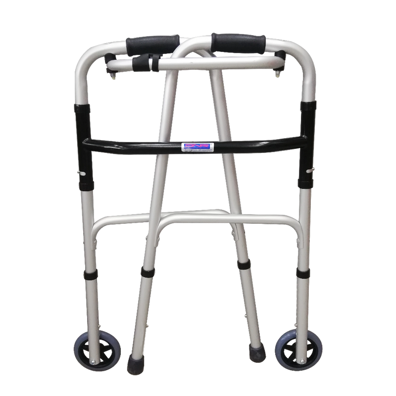 Foldable Walking Frame with 5" Front Castors folded