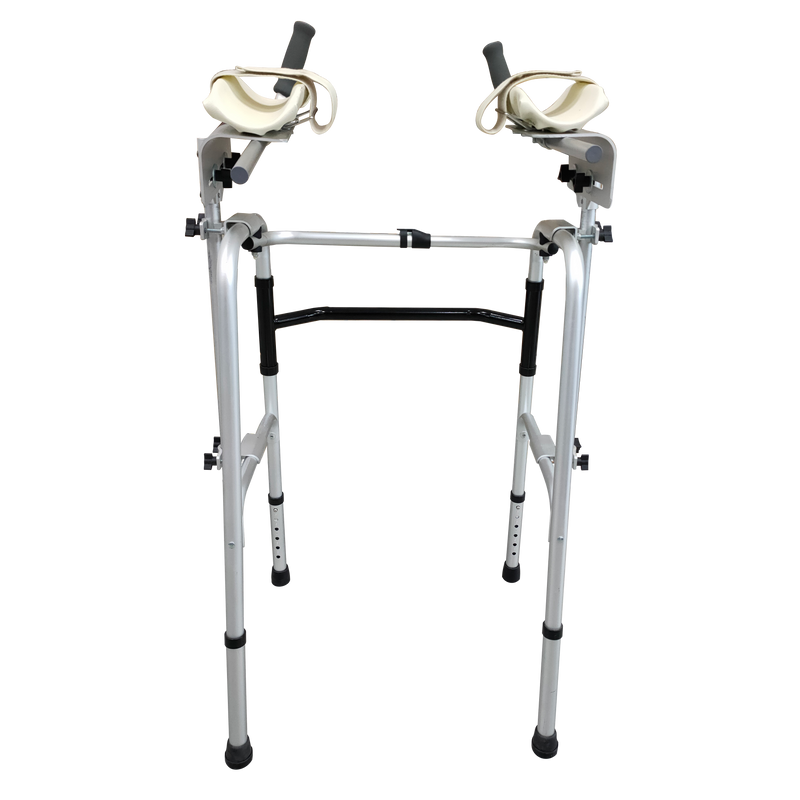 Foldable Walking Frame with Platform Crutch rear view
