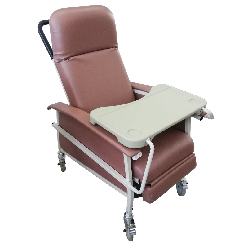 Manual Reclining Geriatric Chair with Tray