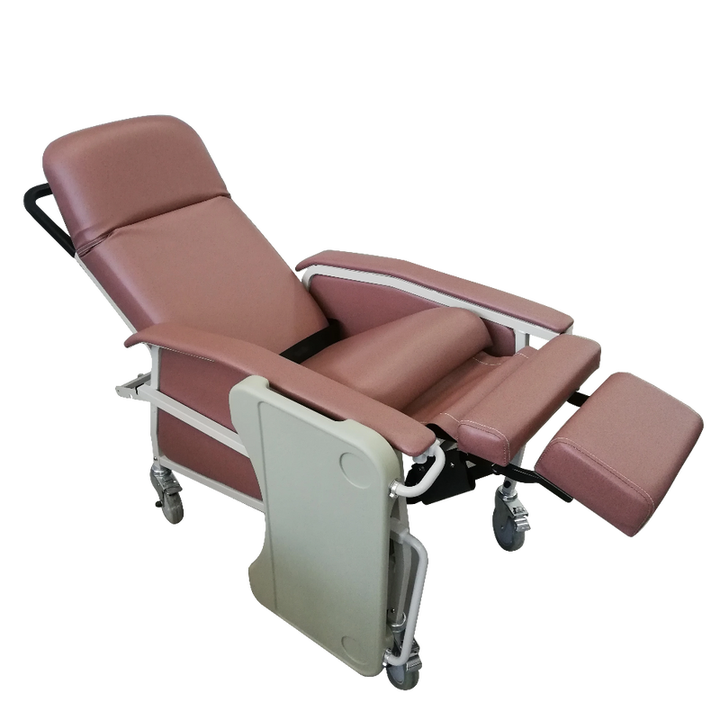 Manual Reclining Geriatric Chair with Tray recline