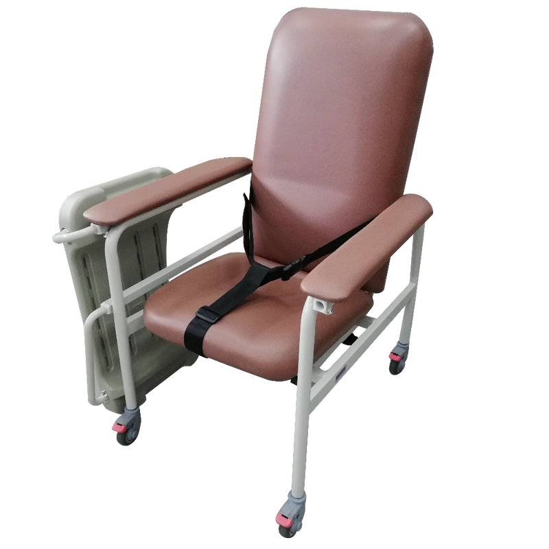 Mobile Non-Recline Geriatric Chair With Tray