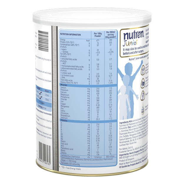 Nestlé Nutren Junior Powder nutrition information