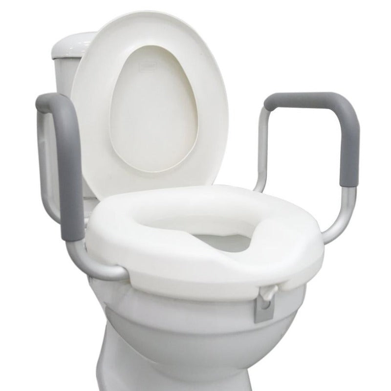 3" Raised Toilet Seat with Handle (on toilet bowl)