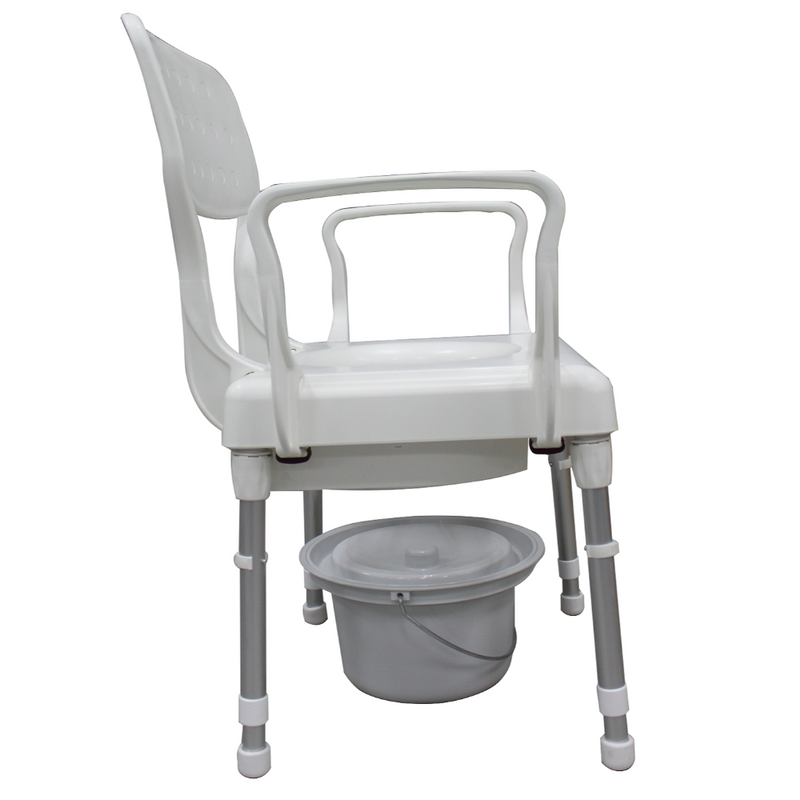 Rebotec Lyon Height Adjustable Commode Chair side view