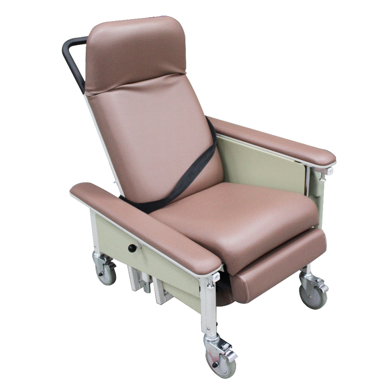 DNR Mobile Geriatric Chair with Drop Down Armrest full view