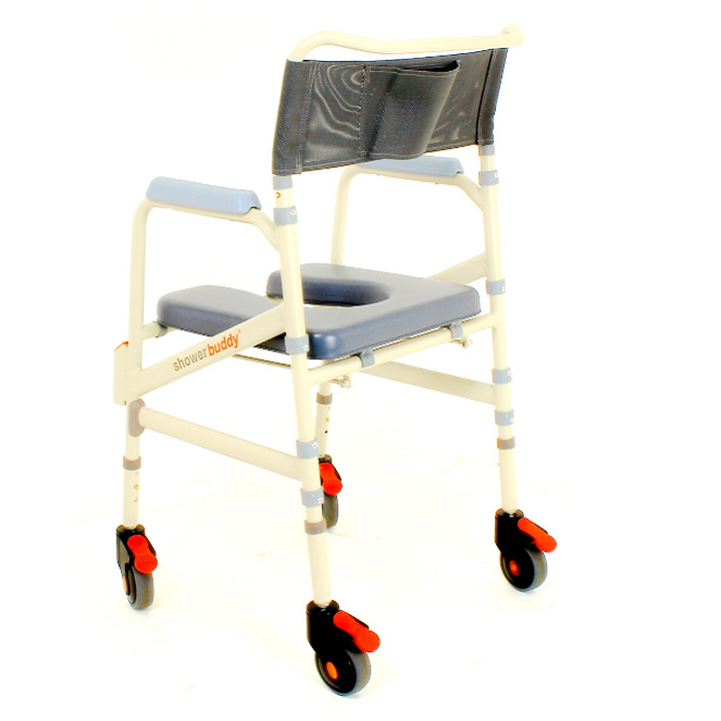ShowerBuddy Foldable Mobile Shower Commode Chair