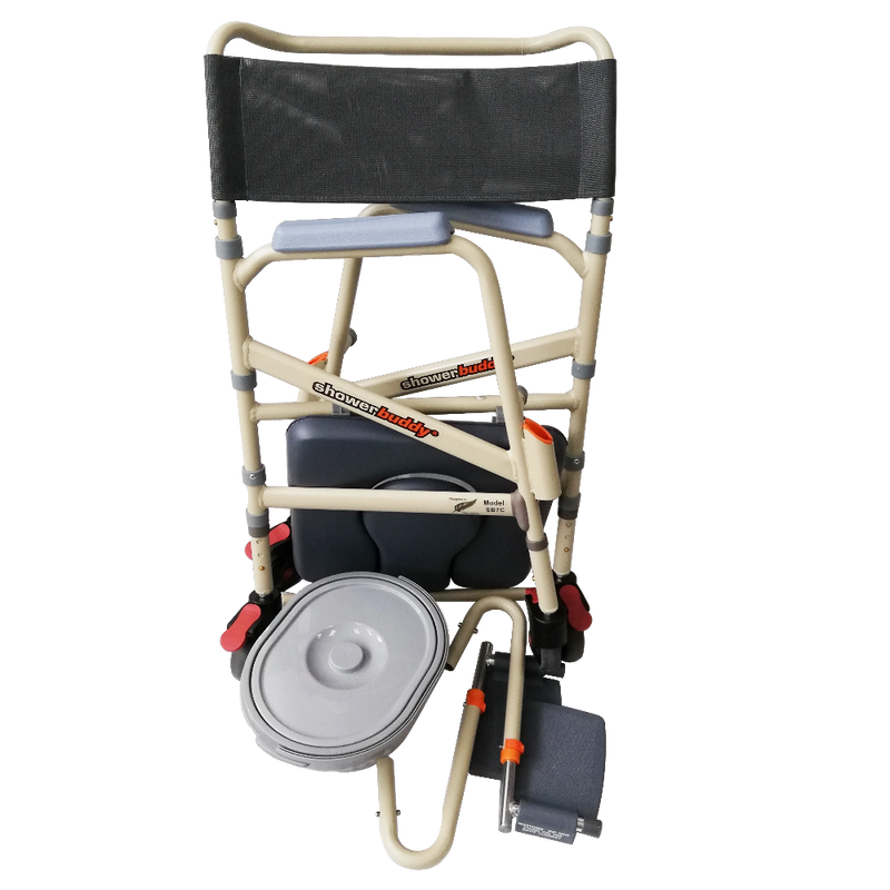 ShowerBuddy Foldable Mobile Shower Commode Chair