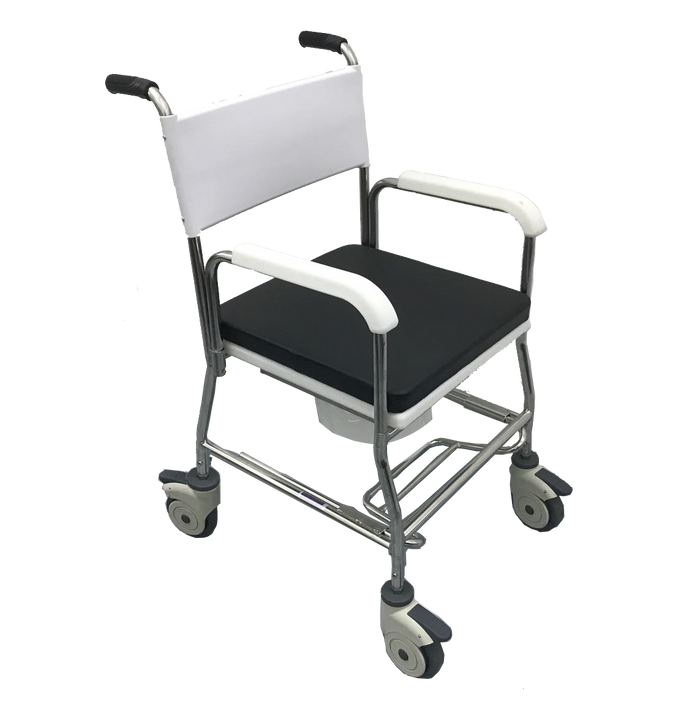 Stainless Steel Deluxe Commode - Dnr Wheels