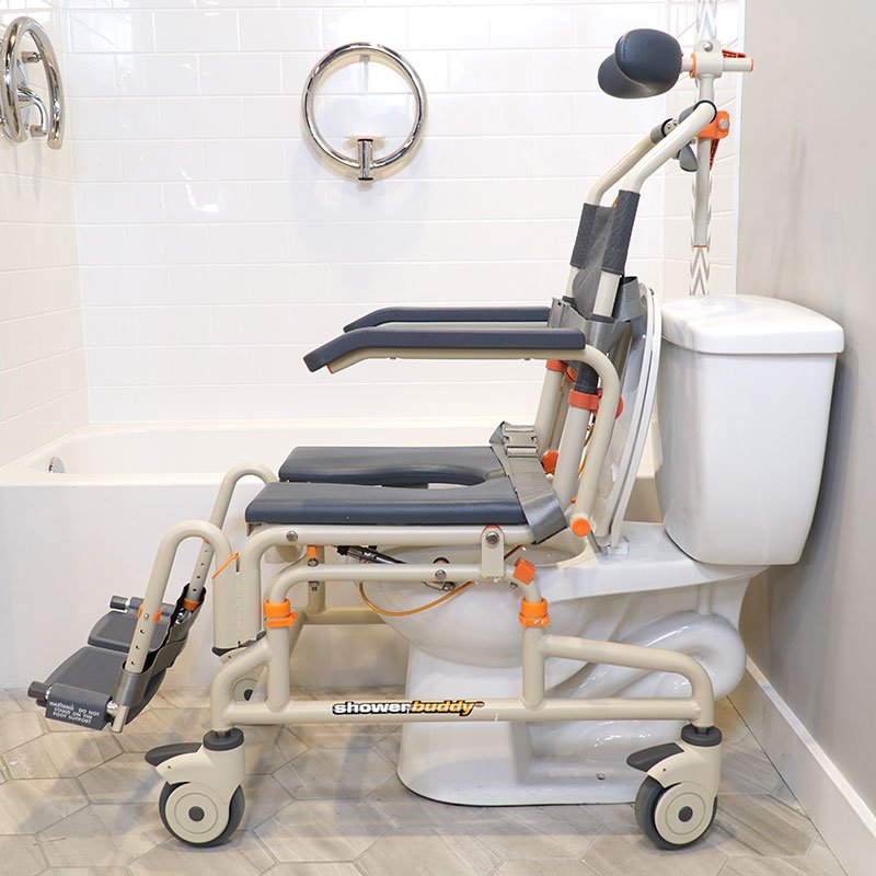 ShowerBuddy Roll-In Buddy Tilt in Space Mobile Commode