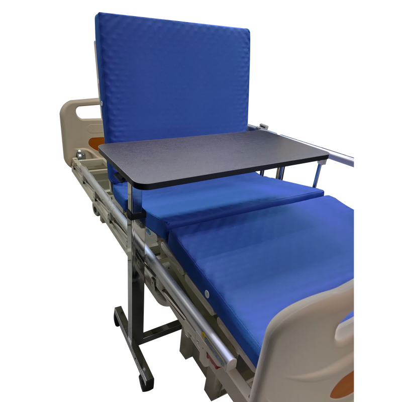 Wooden Overbed Table H Base with bed