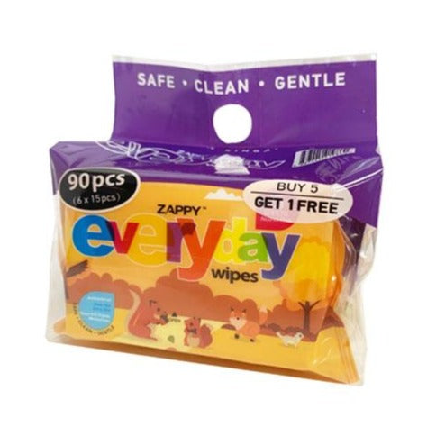 Zappy Everyday Wipes 15 Sheets (buy 5 get 1 free)